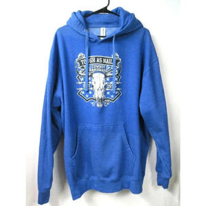 Cowboy Hardware Men's Tough As Nails Skull Graphic Hooded Sweatshirt Blue XLarge